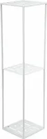 HowHomely Modern Pflanzenständer mit 3 Ablagen, Blumenhocker aus Metall Weiß 100 cm Höhe - Blumenständer für das Haus
