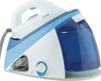 H.Koenig V24 hochdruck Dampfbügelstation / gleichbleibender Dampfausstoß: max 150 g/min / Keramik-Spezialsohle / horizontale und vertikale Dampfstoßfunktion / 5 bar / 1,1 Liter Kapazität / blau
