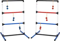 COSTWAY Žebříčkový golf, žebříčkový golf, žebříčkový golfový set s vestavěným ukazatelem skóre, včetně 6 PE bolasů a přenosné tašky, hra pro celou rodinu na trávník, pláž, párty