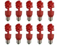 10x Energiesparlampe Glühlampe E27 Fassung 13W 13 Watt ersetzt 65 Watt Farbe Rot