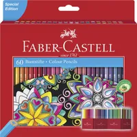 FABER-CASTELL 111260 Kredki ołówkowe CASTLE 60 kolorów w kartonowym pudełku Promo (S-PL)