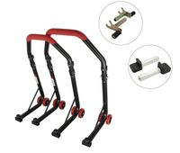 SEFIS D18 Motorradständer Set Vorder- und Hinterrad - rot - 2in1 / Standard