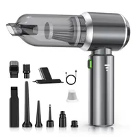 Handstaubsauger, 18000Pa Akku staubsauger Kabellos, Multifunktional Leicht Mini Auto staubsauger mit Waschbar HEPA-Filter, Aufladbar Tragbar, Silber