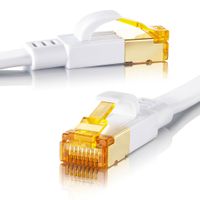 CAT 8 Ethernet Kabel Patchkabel Netzwerkkabel LAN Kabel 10m weiß flach SEBSON