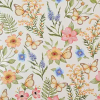 Geschenkpapier Blumen 70cm x 2m Rolle mit Schmetterlingen & Blüten