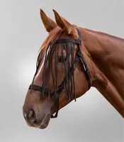 Waldhausen Weidehalfter mit Fliegenfransen, Größe:Pony, Farbe:schwarz