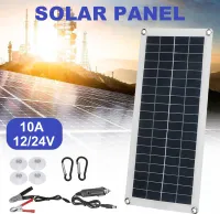 Przenośny panel słoneczny 18V 20W z podwójnym portem ładowania USB + zacisk akumulatora DC5521 - idealny do biwakowania, podróży i mobilnego zasilania