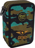 Federtasche 3-fache Federmappe AIR Force Federmäppchen 46-teilig gefüllte Schüleretui Stifte und Pinsel inkl. Aufgabenheft Federbox Etui Stiftetasche Schlamper-Etui Schul-Etui