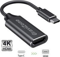 USB C auf HDMI Adapter Kabel 4K UHD TypC zu HDMI Samsung Galaxy iPad Macbook Air Schwarz Usb-C Stecker zu Hdmi Buchse