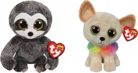 Ty - Stofftiere - Beanie Boo's - Dangler Sloth & Chewey Chihuahua