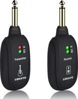 LEKATO Kabelloses Gitarrensystem, Sender und Empfänger für Gitarre, Bass, Violine, Mixer