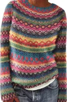 ASKSA Damen Pullover Elegant Rundhals Sweatshirt Casual Winterpullover mit Aufdruck Gestrickter Pullover Warme Bequem Langarm Mode Autumn Winter Oberteile,Rosenrot,L