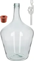 15L SET Gärballon Glasflasche Glasballon Weinballon, Glasgärballon Vergärung Gärbehälter