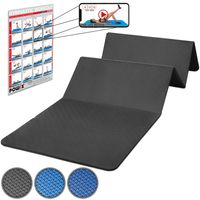 POWRX Gymnastikmatte Fitnessmatte Yogamatte Praktisch Faltbar Yoga 180x60x1,5cm Farbe: Schwarz