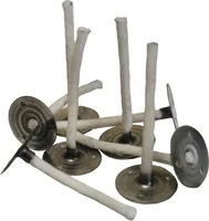 Teelichtdochte mit Fuß Metallplättchen gewachst 100 Stück 30 mm Docht Nr. 6