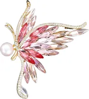 INF Kristall Schmetterling Brosche Rot