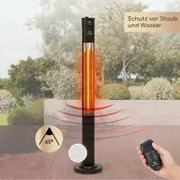 Klarstein Infrarotheizung, Heizstrahler für den Innenraum, Infrarotheizung Standgerät, Sicher Elektroheizung mit Oszillation, Energieeffiziente Heizung mit IP44, Terrassen-Heizstrahler, 2000 Watt