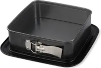 Zenker Bake, Click & Go Quadratische Springform  24 x 24 x 8 cm  Backform mit separat erhältlichem Deckel für den direkten Transport  Kuchenform zum Backen & Transportieren