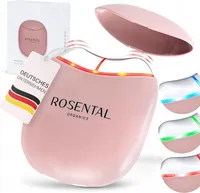 Masážní přístroj na obličej Rosental Organics EMS Gua Sha - Terapie modrým, zeleným a červeným světlem LED - Pro konturovanou, vypnutou pleť a rovnoměrný vzhled - Pro všechny typy pleti
