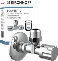 KIRCHHOFF Universal Eckventil 1/2 Zoll selbstdichtend, Absperrhahn Waschbecken Bad
