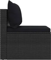 vidaXL Zahradní centrum Pohovky s polštáři 2 ks Black Poly Rattan