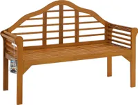 CASARIA® Gartenbank Wetterfest Holz FSC®-zertifiziert 320kg Belastbar 2-Sitzer Armlehne Rückenlehne 135x52cm Garten Balkon Holzbank Eukalyptus Braun