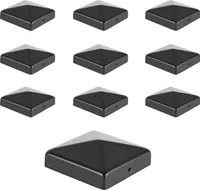 10x Pfostenkappe Zaunpfahl Abdeckung Pfostenkappe Pyramide Abdeckkappe 71x71mm Schwarz
