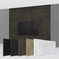 HEXIM Steinoptik Felsen Platten 120x60cm PolyurethanWandverkleidung 0,73qm 3D Paneele Bruchstein Nachbildung Wandpaneele Wanddeko Steinplatte Felswand Wohnzimmer Innenwand grau (A002-04 Grey)