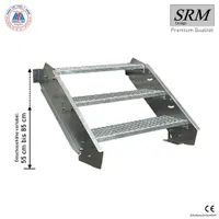 3 Stufen Stahltreppe Breite 100 cm Geschosshöhe 40-60cm inkl. Zubehör