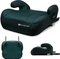 Kinderkraft I-BOOST i-Size - Sitzerhöhung 135-150 cm - R129 Norm - ISOFIX - Ergonomisch - Weicher Schaumstoff - Abnehmbarer Bezug - Grün
