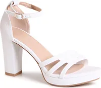 topschuhe24 2633 Damen Glitzer Riemchen Sandaletten, Farbe:Weiß, Größe:40 EU