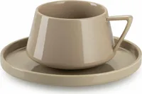 HowHomely Tasse mit Untertasse Luna - Minimalistisches Design Beige