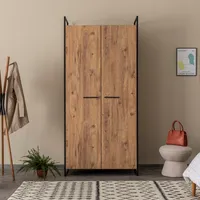 Skye Decor, Dynamic - 07, Kleiderschrank, Atlantische Kiefer, 100 % MELAMINBESCHICHTETE SPANPLATTEN, 104 x 52 x 225 cm