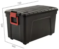 XXL Rollbox/Kissenbox mit Deckel, 175 Liter (schwarz)
