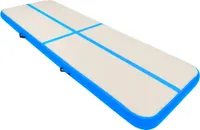 vidaXL Nafukovací gymnastická podložka s pumpou 300x100x15 cm PVC modrá