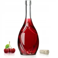 KADAX Glasflasche mit dichtem Korkenverschluss, Ölflasche mit Traubenmuster, Essigflasche 500ml - 1 Stück