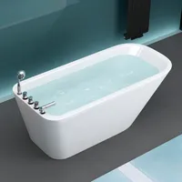 Mai & Mai Freistehende Badewanne Acryl Wanne Standbadewanne mit Armatur BTH:170x80x60 cm V604