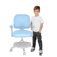 MARK ADLER Junior 5.0 | Kinder Schreibtischstuhl Ergonomischer Kinderdrehstuhl | Fußablage | Sitztiefe einstellen | Verstellbare Armlehnen | Blau