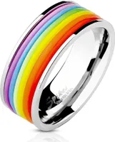 67 (21.3) - Ring Rainbow Bunt aus Edelstahl Uni