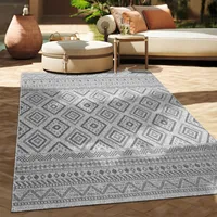 Outdoor Teppich Flachgewebe modern Boho Ethno wetterfest Außenbereich Grösse 133x190 cm