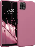 kwmobile Hülle kompatibel mit Samsung Galaxy A22 5G Hülle - weiches TPU Silikon Case - Cover geeignet für kabelloses Laden - Dark Rose