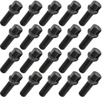 20x Radschraube M14x1.5 , Gewindelänge: 35mm, Kugelbund, SW17, Schwarz