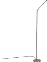 QAZQA - Moderne Stehleuchte I Stehlampe I Standleuchte I Lampe I Leuchte aus Stahl I Silber I nickel matt inkl. LED - Berdien Dimmer I Dimmbar I Wohnzimmer - Stahl Länglich - I (nicht austauschbare) L