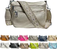 Umhängetasche Bauchtasche Handtasche Schultertasche Cross Body Bag Damentasche Handytasche Shopper Organizer tasche Weich Brusttasche, Gold