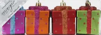 Christbaumschmuck Geschenkbox 6cm Kunststoff 4er Set - Mille Fiori