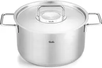 Fissler Pure Collection / Edelstahl-Kochtopf (Ø 24 cm, 5,7L) Töpfe inkl. Metall-Deckel, Innen-Skalierung – Induktion