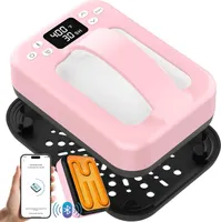Tragbare Transferpresse mit Bluetooth, 21x16 cm, Druckmaschine LCD-Bildschirm mit digitaler Steuerung, Manuelle & App-Steuerung