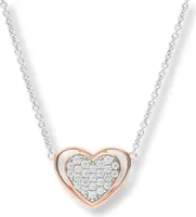 JuwelmaLux Halskette 925/000 Sterling Silber roségold plattiert Herz mit Zirkonia JL05-0016-10