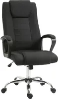 Krzesło biurowe Vinsetto krzesło komputerowe z funkcją bujania zagłówek ergonomiczne krzesło do biurka obrotowe z regulacją wysokości lniane w dotyku czarne 62 x 62 x 110-119 cm