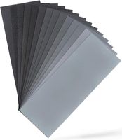 Schleifpapier Set，14 Stück Körnung von 400 bis 2000 Fein Sandpapier，Nass und Trocken für Auto, Metall，Holzmöbel，Stein，Lack，Glas Wasser Schmirgelpapier，9 x 3,6 Zoll